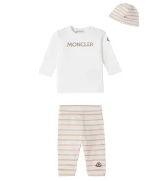 Baby cotton top, pants, and beanie set Baby cotton top, pants, and beanie set