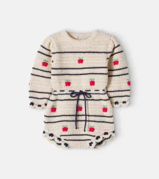 Baby Daisy knitted cotton and wool playsuit Baby Daisy knitted cotton and wool playsuit