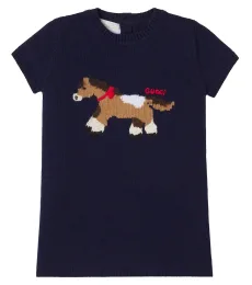 Baby embroidered knitted wool dress
