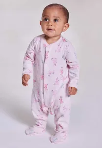 Baby Girls 3pk Pink Bunny Sleepsuits Cotton 2 Baby Girls 3pk Pink Bunny Sleepsuits Cotton 2