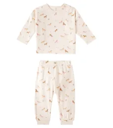 Baby printed cotton top and pants set