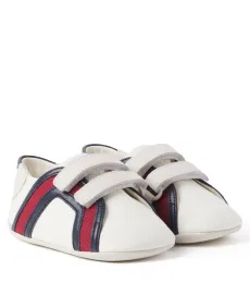 Baby suede-trimmed canvas sneakers Baby suede-trimmed canvas sneakers
