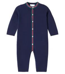 Baby Web Stripe cotton-blend onesie