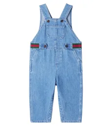 Baby Web Stripe denim overalls Baby Web Stripe denim overalls