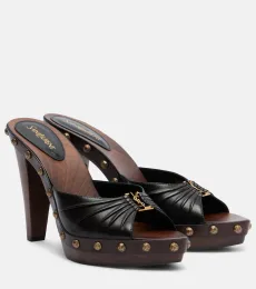 Babylone studded leather platform mules Babylone studded leather platform mules