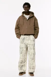 Baggy Cargo Trousers - Beige/Green