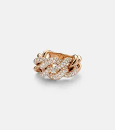 Bague Catene en or rose 18 ct et diamants blancs Bague Catene en or rose 18 ct et diamants blancs