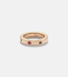 Bague Iconica Extra Slim en or rose 18 ct et pierres précieuses