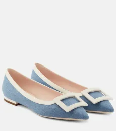 Bailarinas de denim con piel Bailarinas de denim con piel