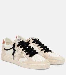 Ball Star suede-trimmed leather sneakers Ball Star suede-trimmed leather sneakers
