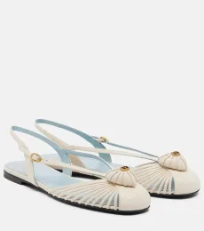 Ballerines slingback Cœur Royal en cuir