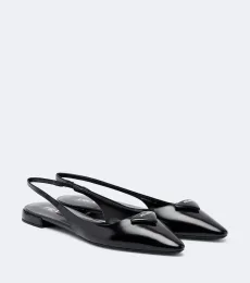 Ballerines slingback en cuir