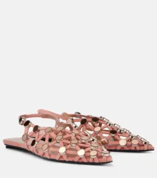 Ballerines slingback Grid en daim à ornements Ballerines slingback Grid en daim à ornements
