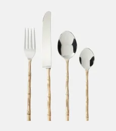 Bamboo 24-piece stainless steel cutlery set Bamboo 24-piece stainless steel cutlery set