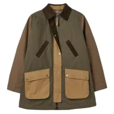 Banbury Quilted Showerproof Dry Wax Jacket (Brown/Khaki) 10 BROWN/KHAKI