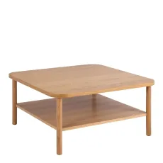 Banbury Retro Vintage Style Square Coffee Table In Oak