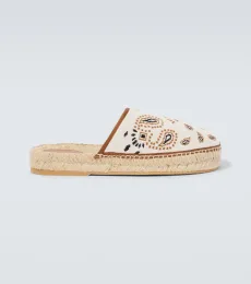 Bandana canvas jacquard espadrille slides