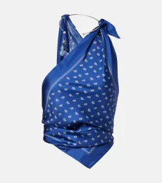 Bandana draped silk top Bandana draped silk top