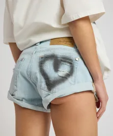 Bandits Heart Low Waist Denim Shorts Sea Mist Love Size 26 One Teaspoon Bandits Heart Low Waist Denim Shorts Sea Mist Love Size 26 One Teaspoon