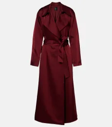 Barb satin wrap coat