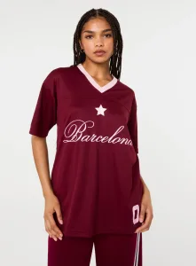 Barcelona Football Sports Jersey - M/L - BURGUNDY Barcelona Football Sports Jersey - M/L - BURGUNDY