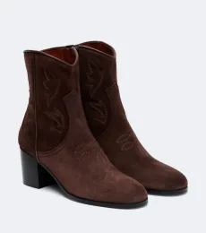 Bard embroidered suede ankle boots