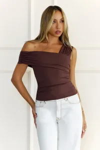 BASE Contour Luxe Form Off Shoulder Top Chocolate BASE Contour Luxe Form Off Shoulder Top Chocolate