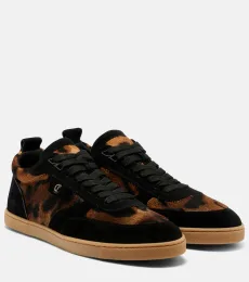 Baskets en cuir façon poulain et daim Baskets en cuir façon poulain et daim