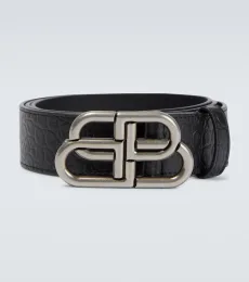 BB Large croc-effect leather belt BB Large croc-effect leather belt