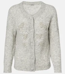 Beaded alpaca and wool-blend cardigan Beaded alpaca and wool-blend cardigan