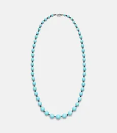 Beaded necklace with turquoise and diamonds Beaded necklace with turquoise and diamonds