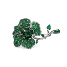 Beauty and the Beast Flower Silver Brooch