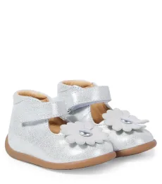 Bébé Bottines Stand-Up Daisy en cuir métallisé Bébé Bottines Stand-Up Daisy en cuir métallisé