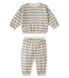 Bébé Ensemble de survêtement rayé en coton Bébé Ensemble de survêtement rayé en coton
