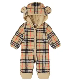 Bébé Grenouillère Burberry Check à capuche Bébé Grenouillère Burberry Check à capuche