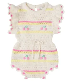 Bebe Organic Baby Paloma crochet cotton onesie Bebe Organic Baby Paloma crochet cotton onesie