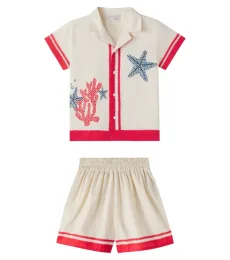 Bebe Organic Palmer cotton and linen shirt and shorts set