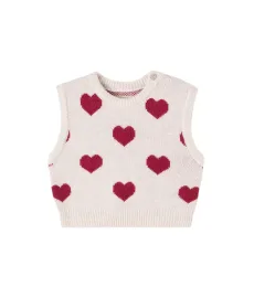 Bébé Pull sans manches Gaby en jacquard de laine Bébé Pull sans manches Gaby en jacquard de laine
