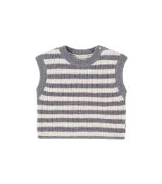Bébé Pull sans manches Ruby rayé en laine Bébé Pull sans manches Ruby rayé en laine