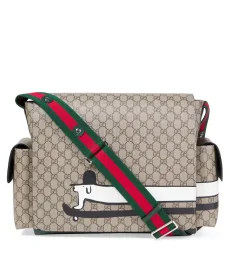 Bébé Sac à langer GG Canvas en cuir
