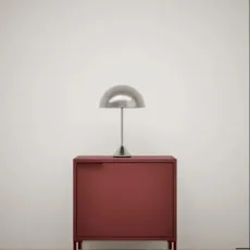 Bedside Table in Burgund with Doors and Backpanels