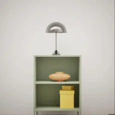 Bedside Table in Green with Backpanels and Legs
