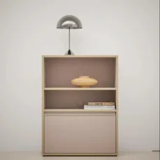 Bedside Table in Pink with Drawers and Backpanels