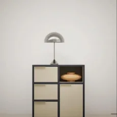 Bedside Table in Sand and Blue with Doors and Drawers