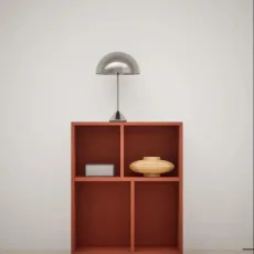 Bedside Table in Terracota with Backpanels