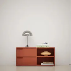 Bedside Table in Terracota with Drawers and Backpanels