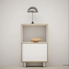 Bedside Table in White with Doors and Backpanels