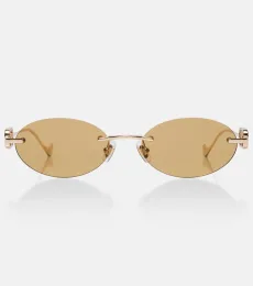 Bejewelled VLogo oval sunglasses