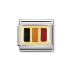 Belgium Flag Charm - Stainless Steel Belgium Flag Charm - Stainless Steel