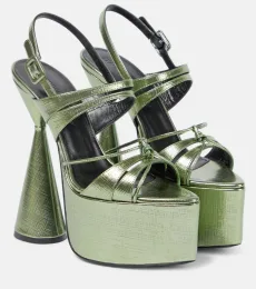 Belle metallic leather platform sandals Belle metallic leather platform sandals